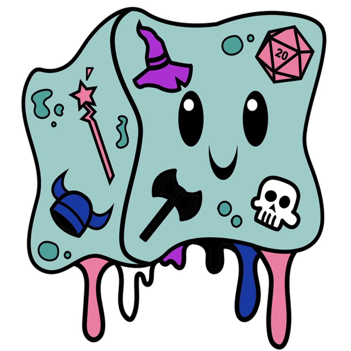 Gelatinous Cube Pride Pin: Genderfluid