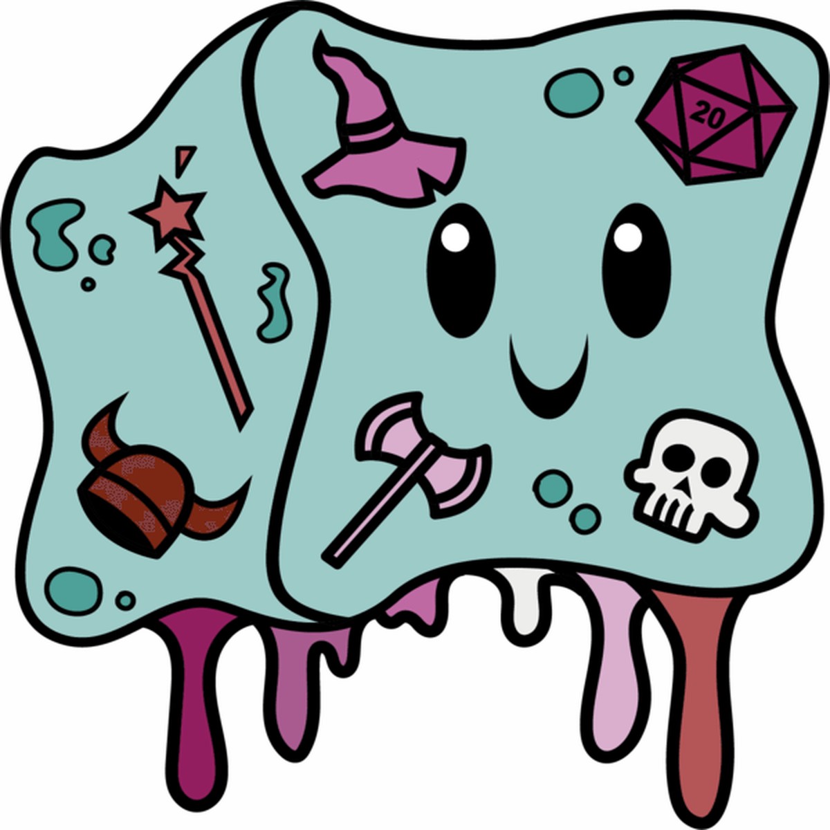 Gelatinous Cube Pride Pin: Lesbian