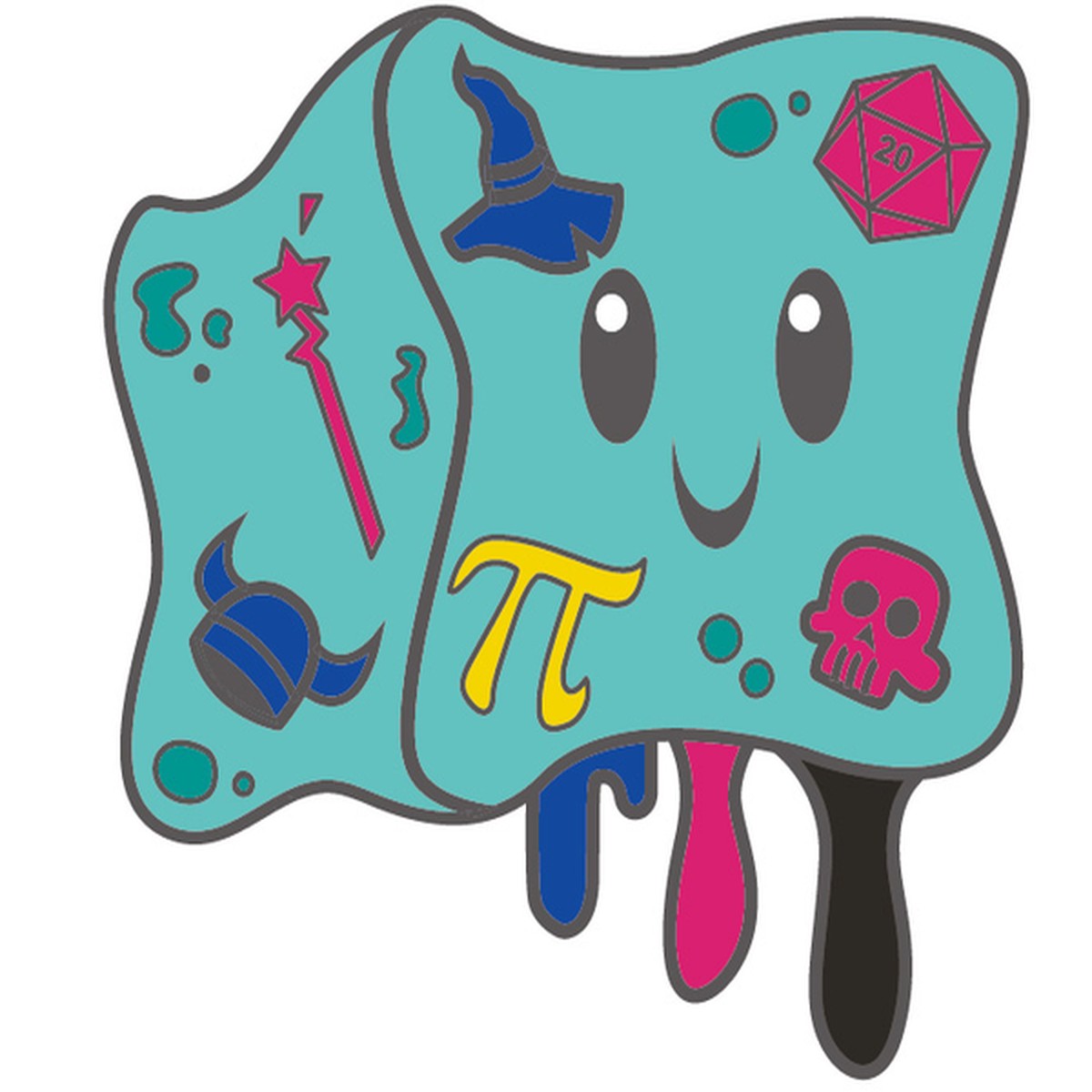 Gelatinous Cube Pride Pin: Polyamorous