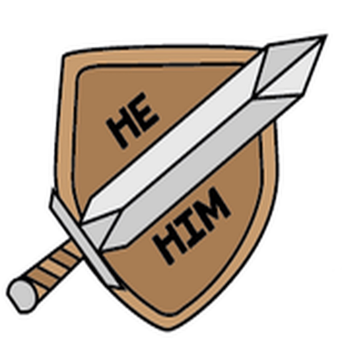 Sword & Shield Pronoun Pins: He/Him