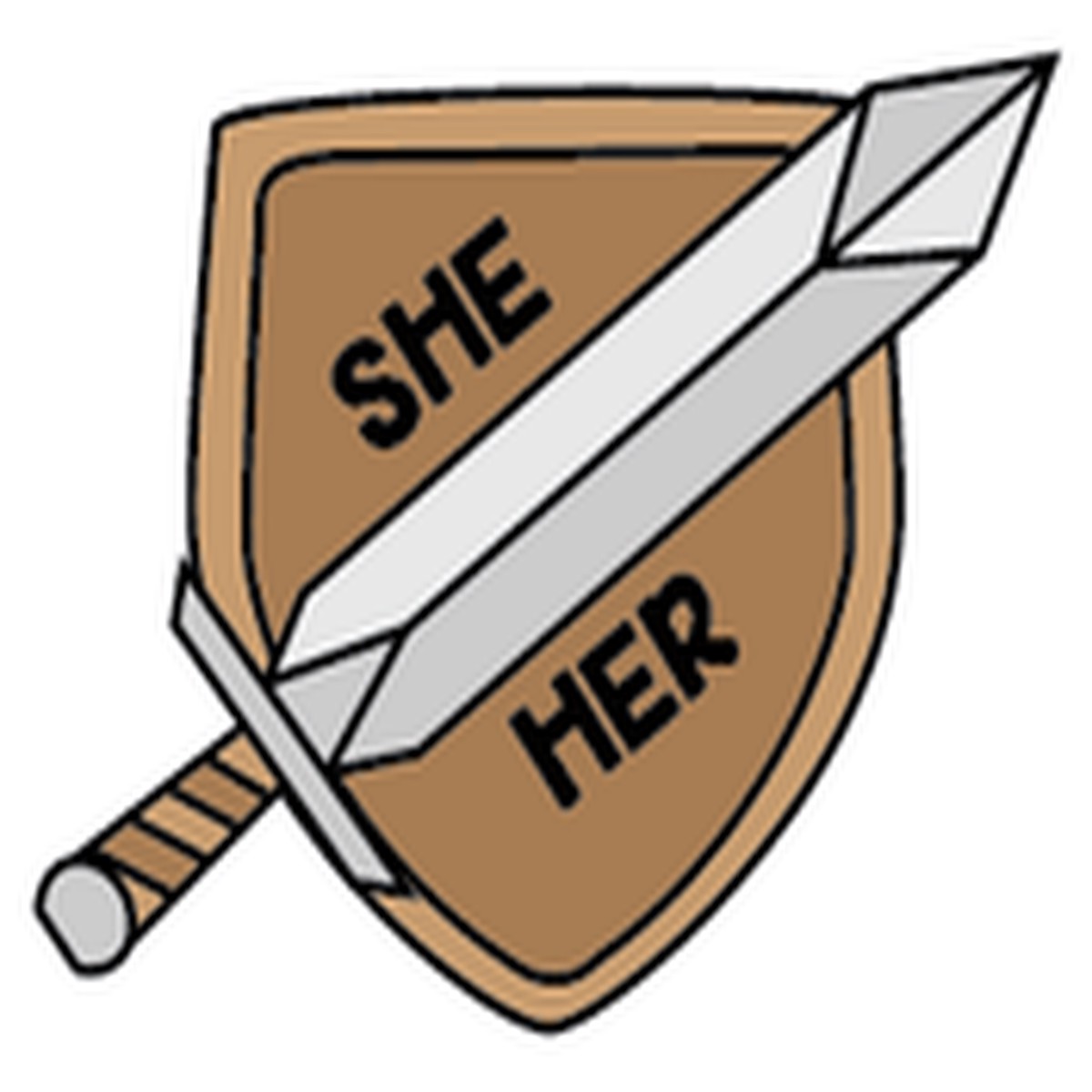Sword & Shield Pronoun Pins: She/Her