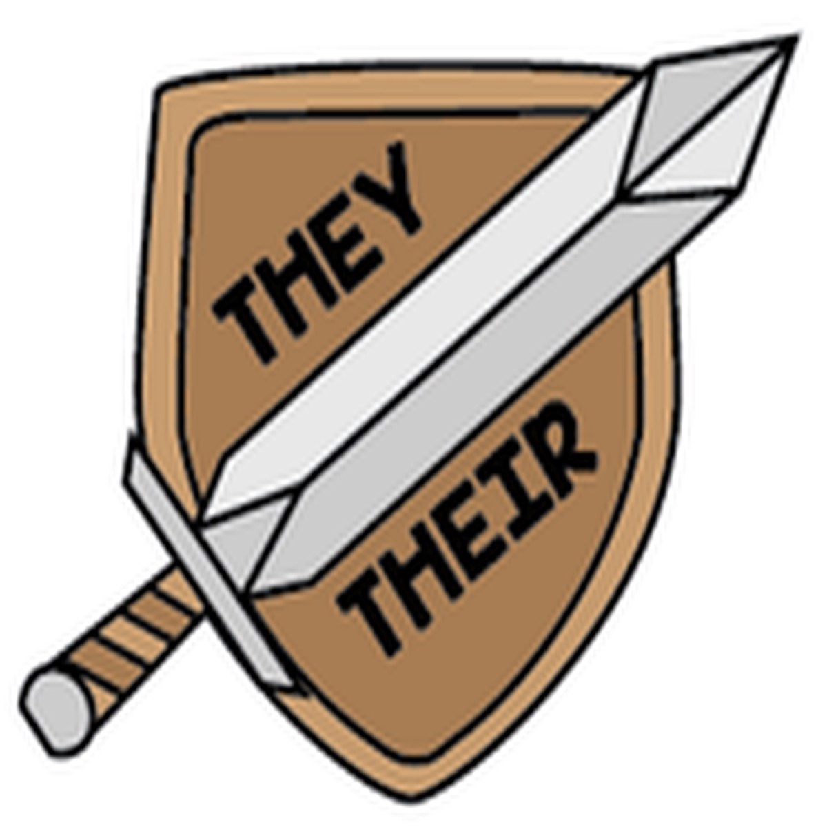 Sword & Shield Pronoun Pins: They/Their