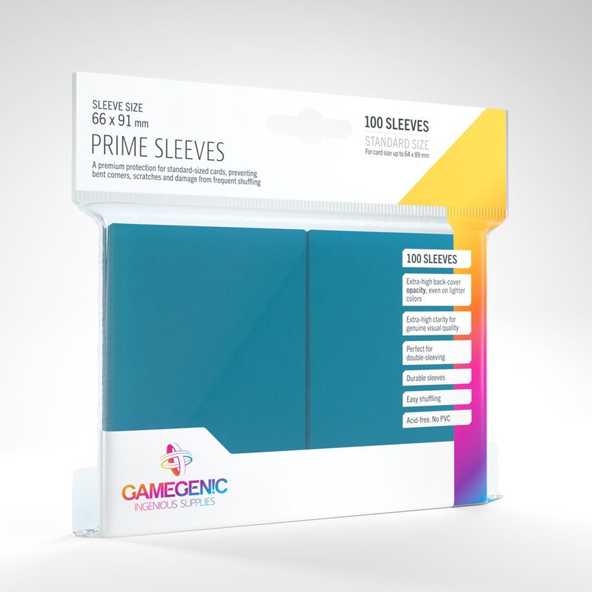 Gamegenic 100ct Standard Size Card Sleeves Prime Blue