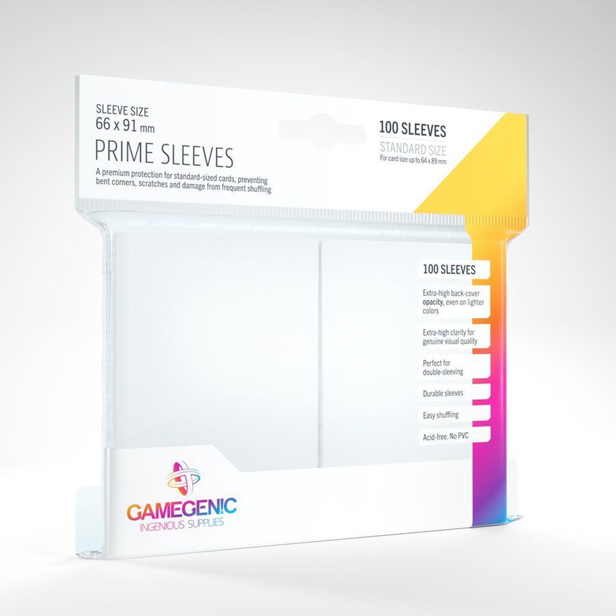 Gamegenic 100ct Standard Size Card Sleeves Prime White