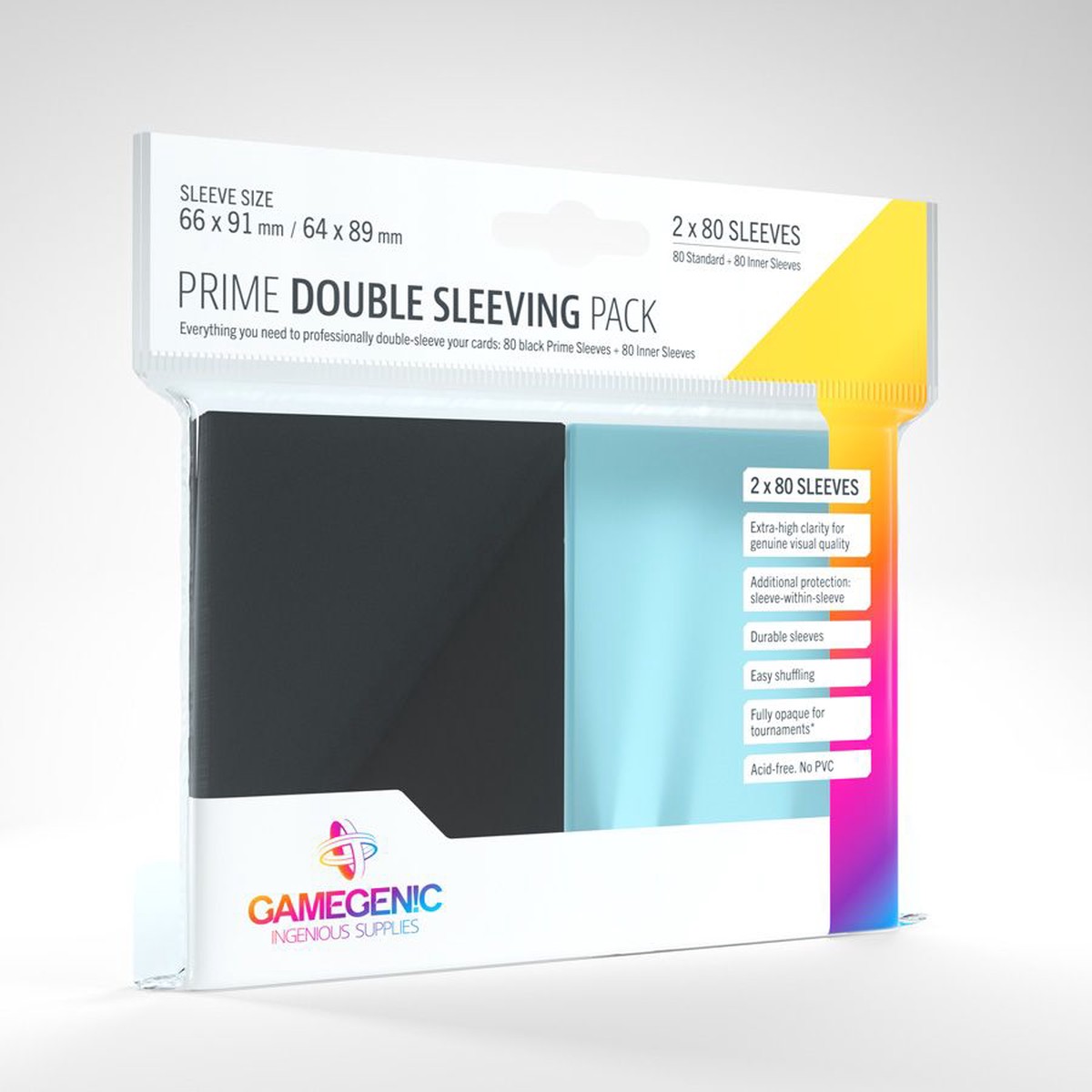 Gamegenic Standard Card Sleeves 2x 80ct Prime Double Sleeving Pack