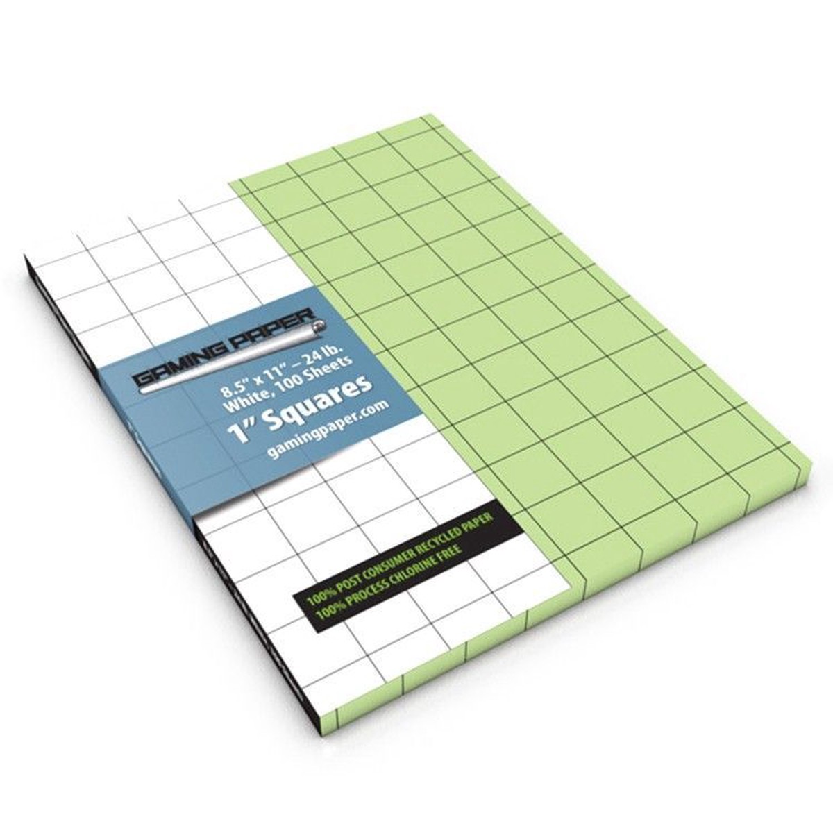 Gaming Paper 1" Square Green