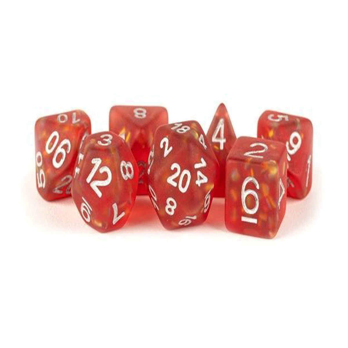 Metallic Dice Games Icy Opal Red 7ct Polyhedral Dice Set