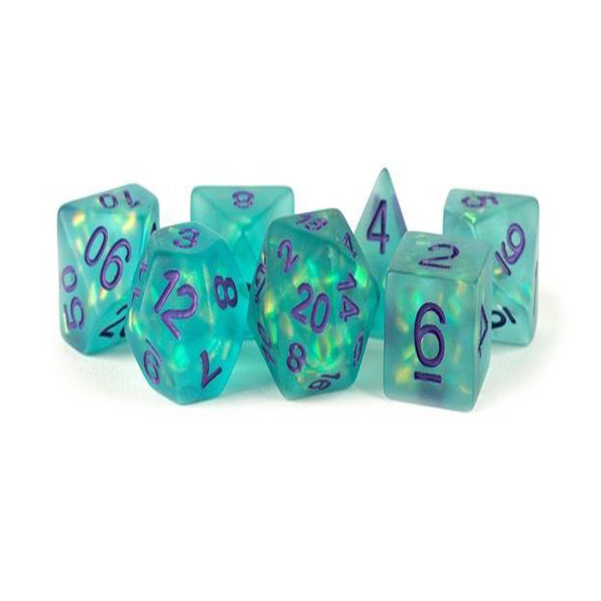 Metallic Dice Games Icy Opal Teal 7ct Polyhedral Dice Set