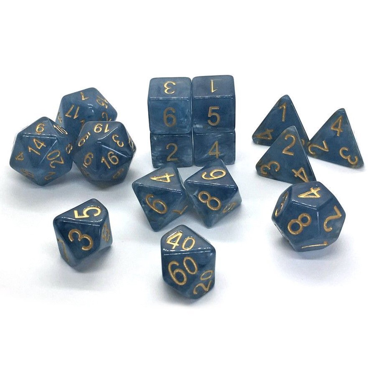 Role4Initiative Blue Jade Shoes 15ct Polyhedral Set