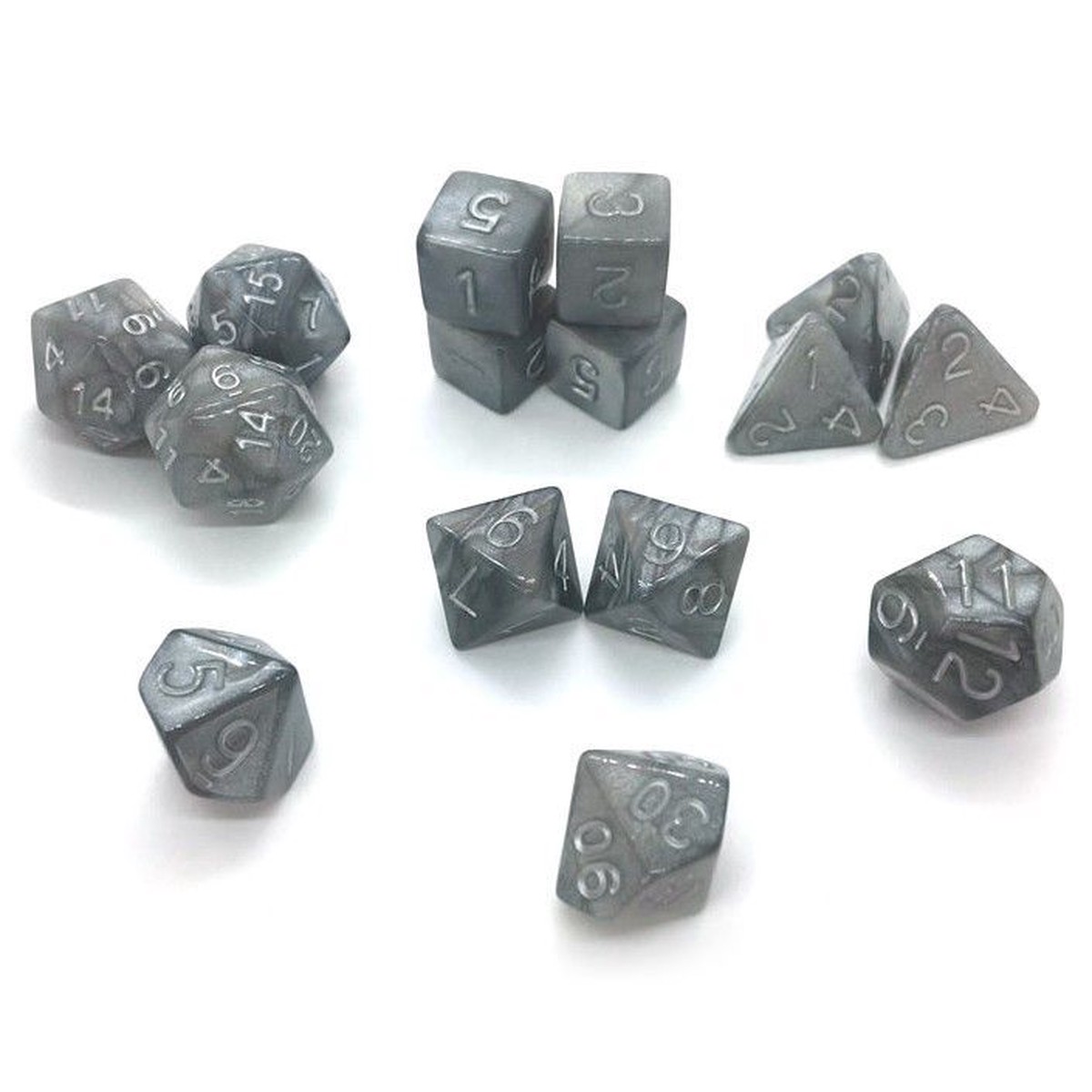Role4Initiative Steel Dragon Shimmer 15ct Polyhedral Set