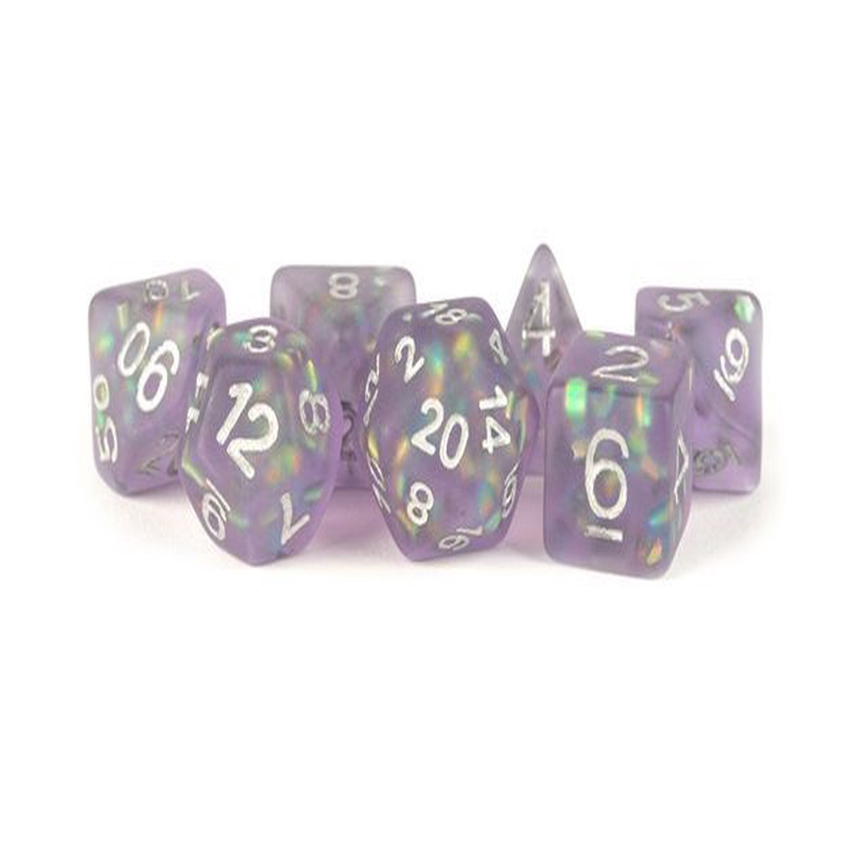 Metallic Dice Games Icy Opal Purple 7ct Polyhedral Dice Set