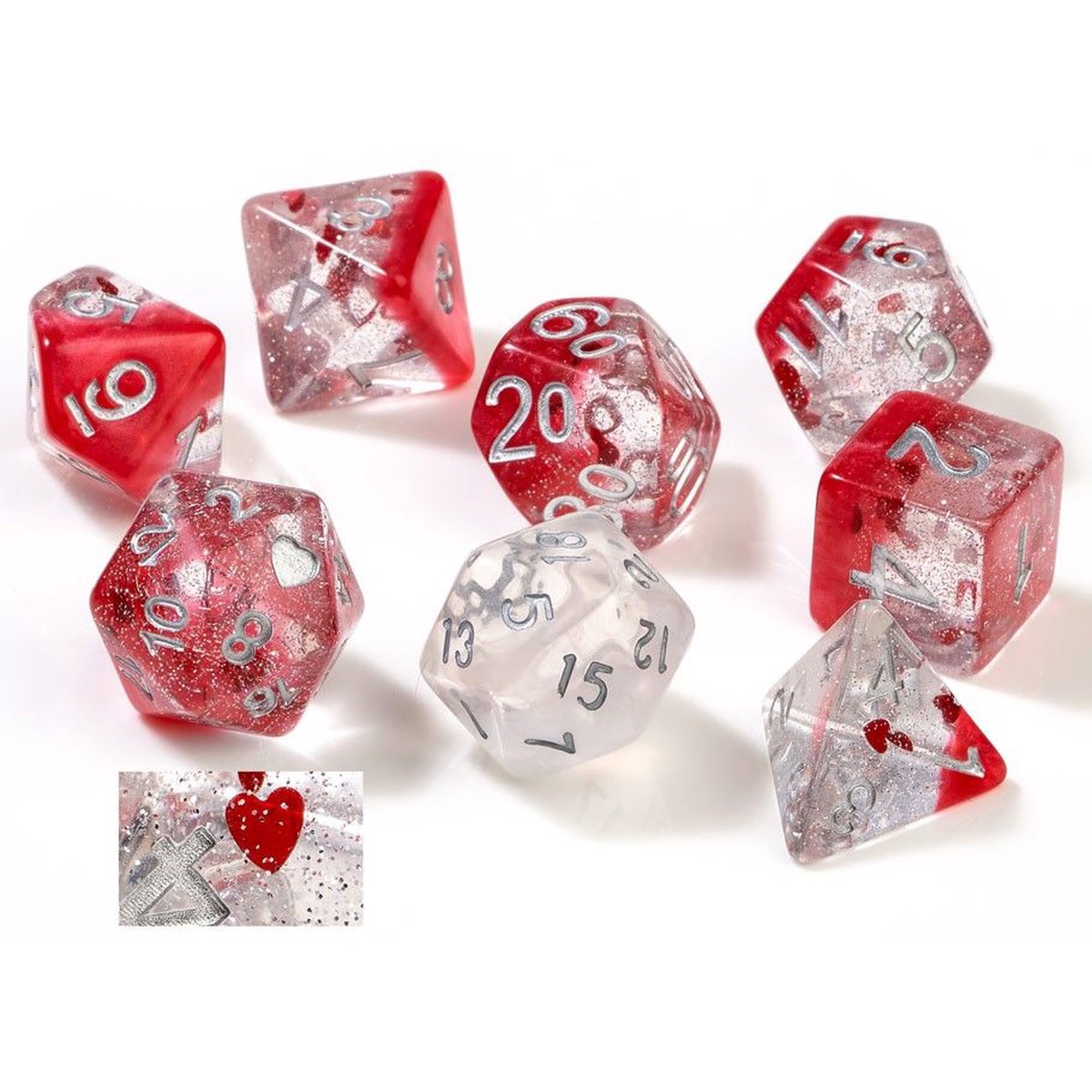 Sirius Dice Hearts 7ct Polyhedral Set