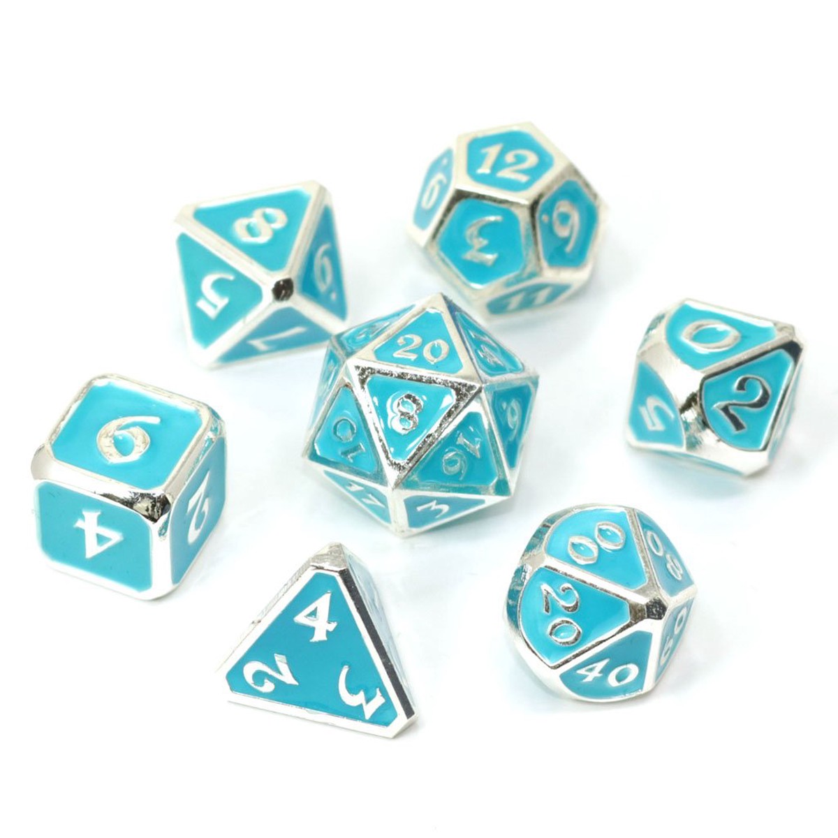 Die Hard Dice Metal AfterDark Neon Rain 7ct Polyhedral Set
