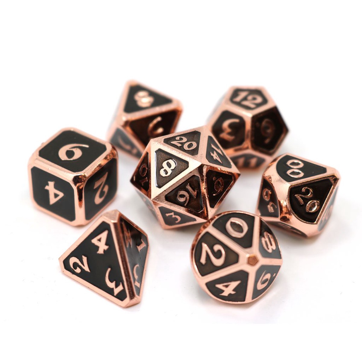 Die Hard Dice Metal Mythica Copper Onyx 7ct Polyhedral Set