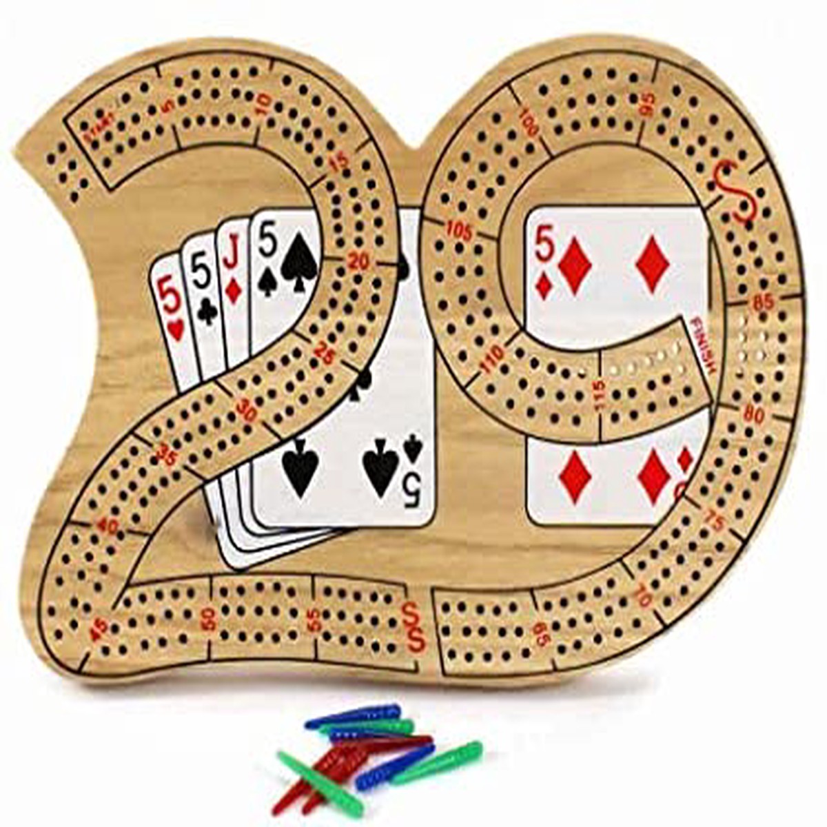 Large Wood 29 Cribbage Board