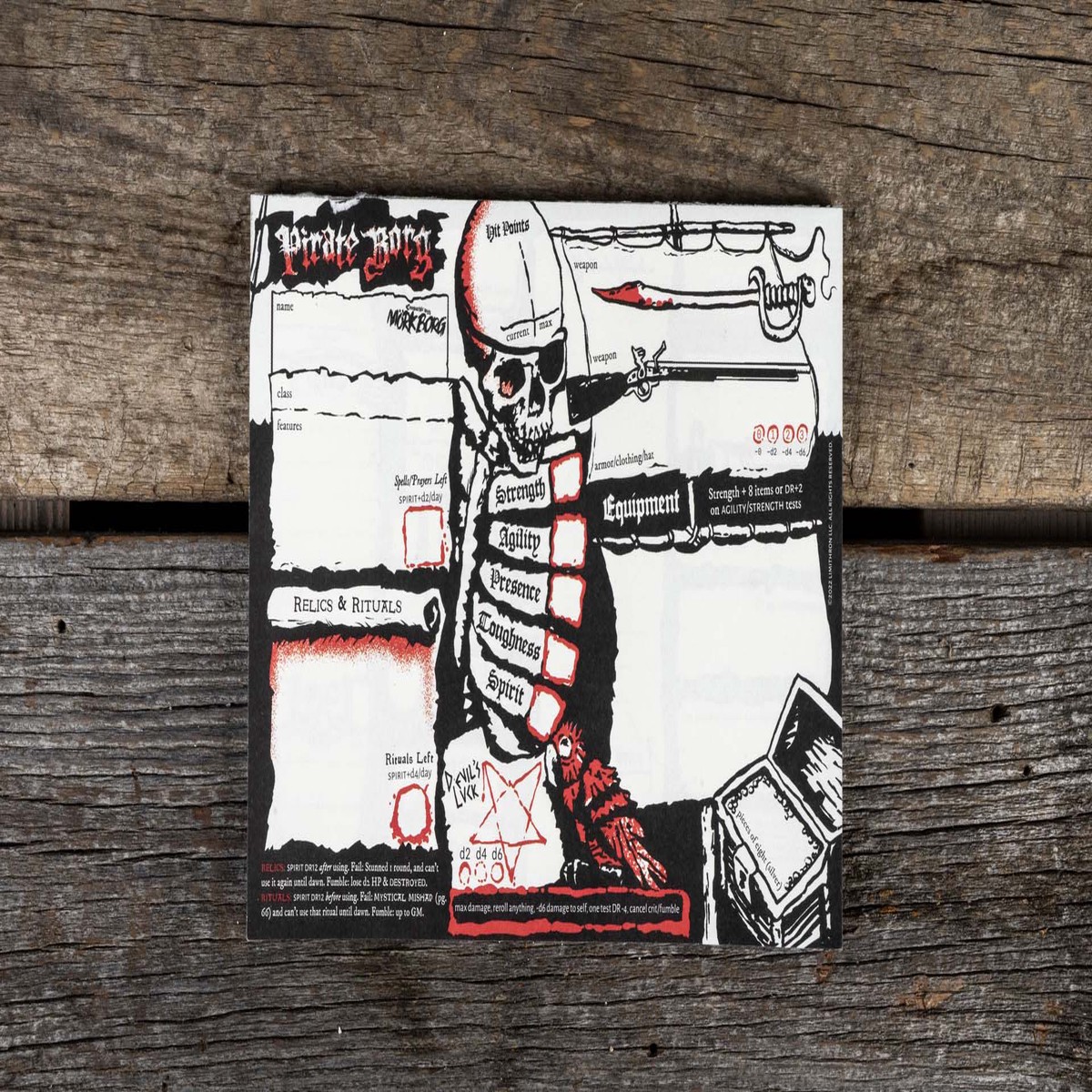 PIRATE BORG: Character Sheet Pad
