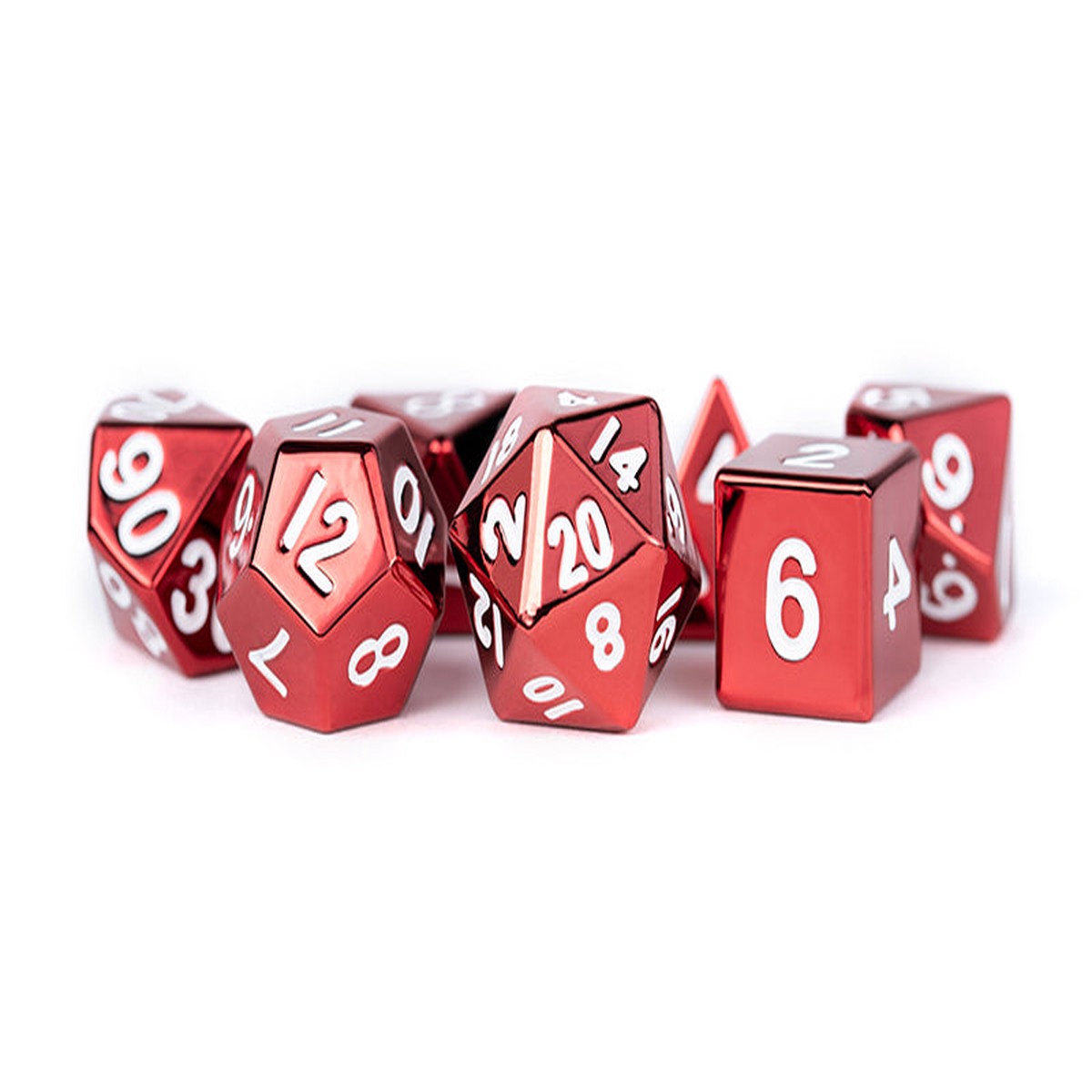 Metallic Dice Games Red Metal 7ct Polyhedral Dice Set