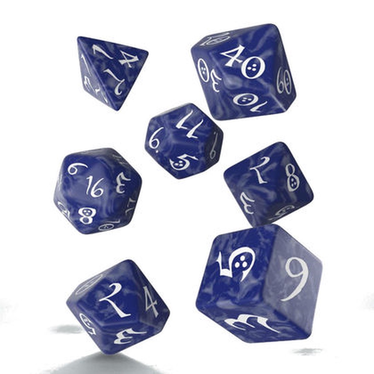 Q-Workshop Classic RPG Cobalt/White 7ct Polyhedral Set