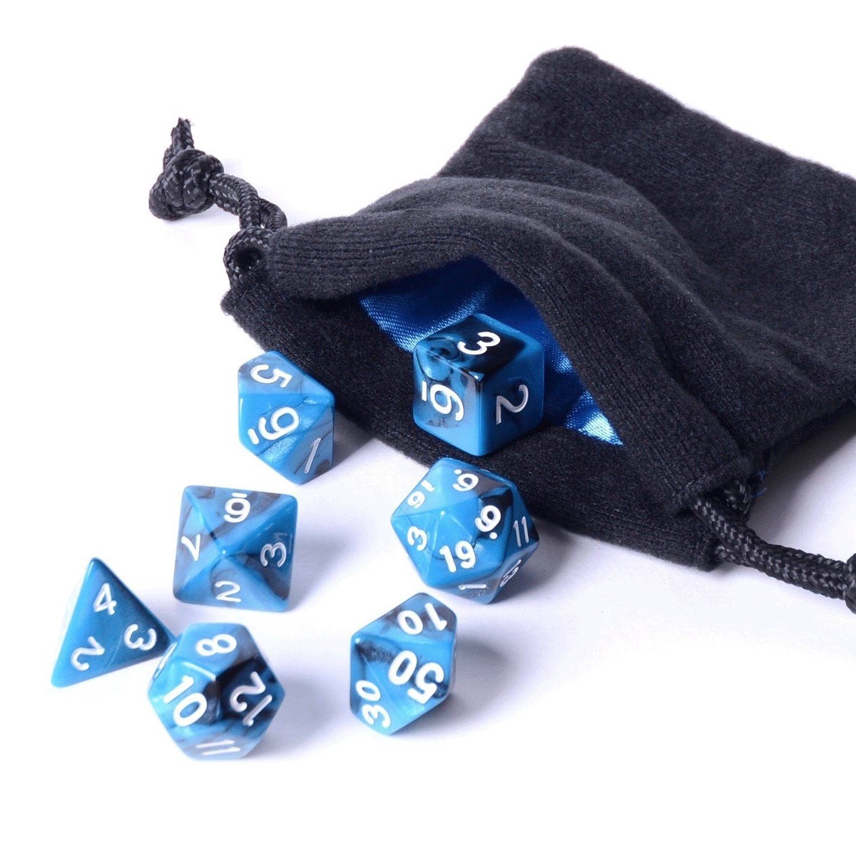 Easy Roller Black Ice 7ct Polyhedral Set with Bag