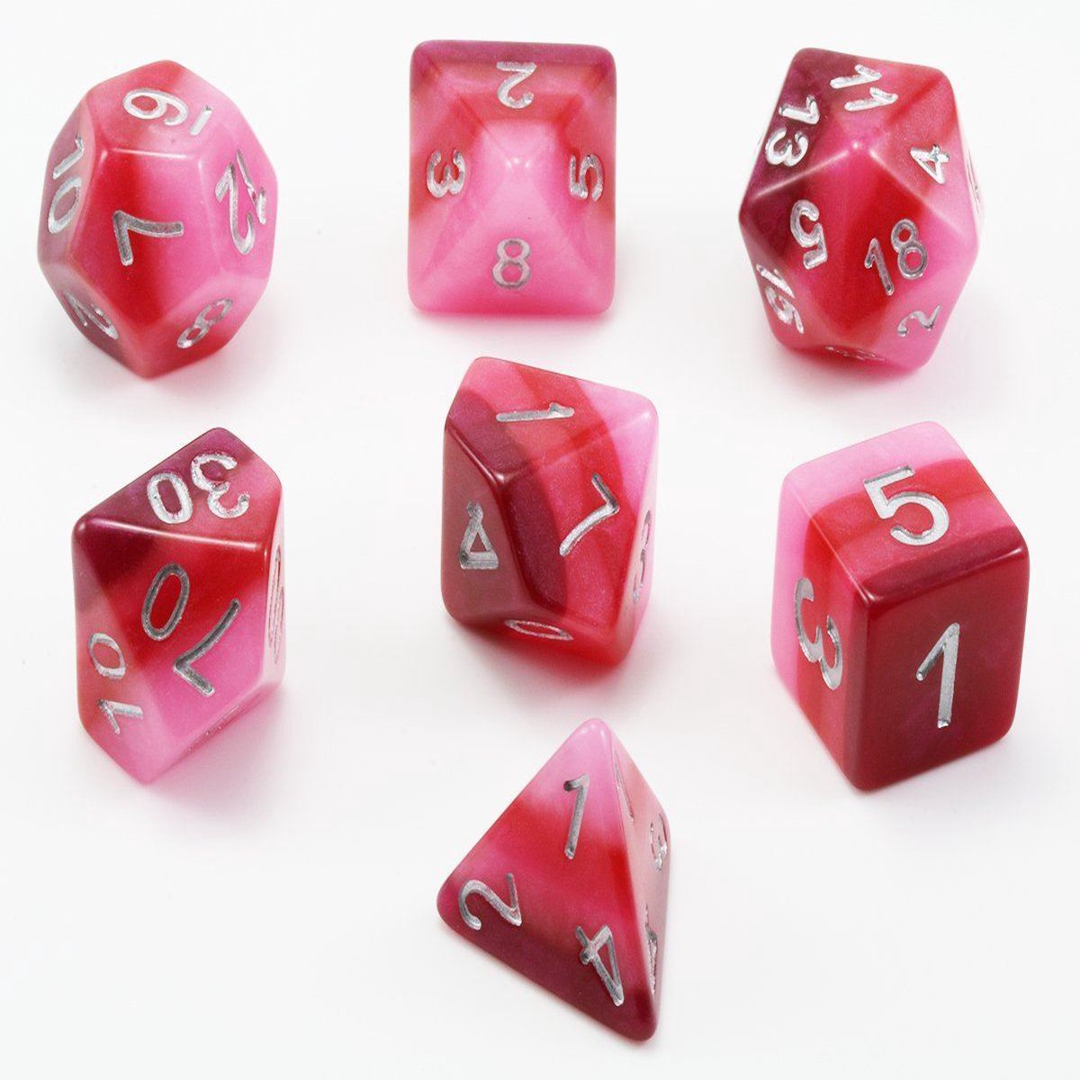 Easy Roller Pink 3-Tone 7ct Polyhedral Set with Bag