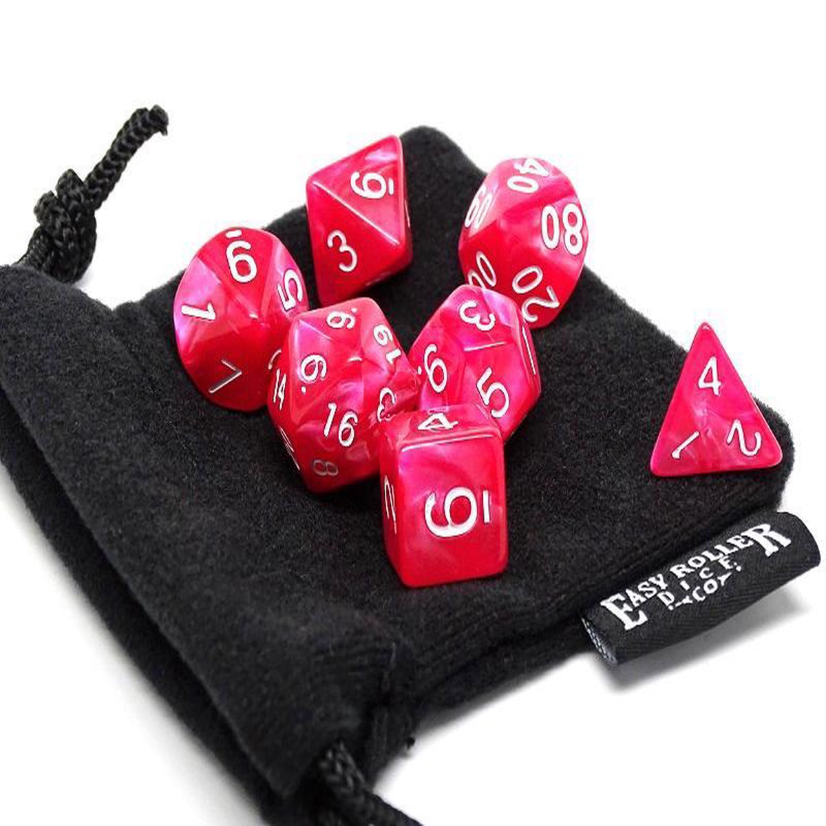 Easy Roller Rose Marble 7ct Polyhedral Set with Bag