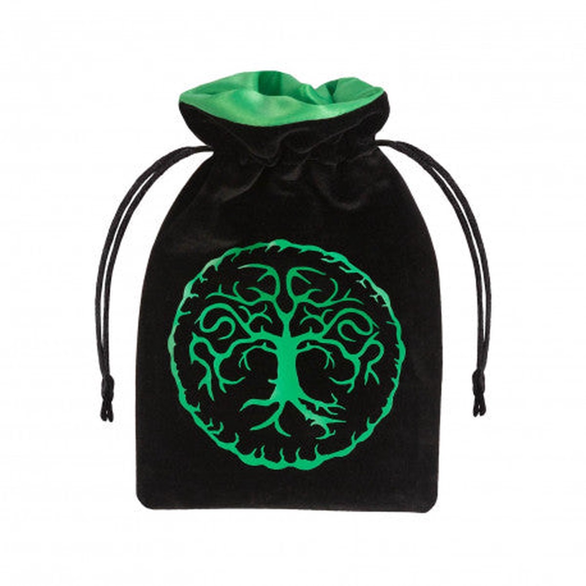 Q-Workshop Forest Black & Green Velour Dice Bag