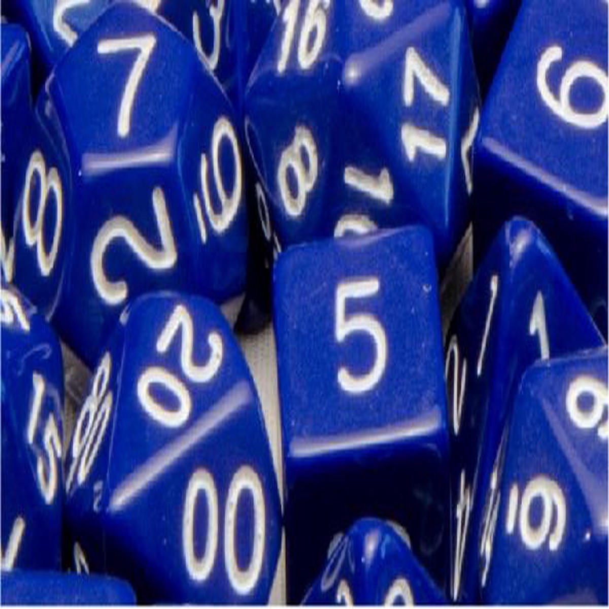Role4Initiative Opaque Dark Blue with White Numbers 15ct Polyhedral Set