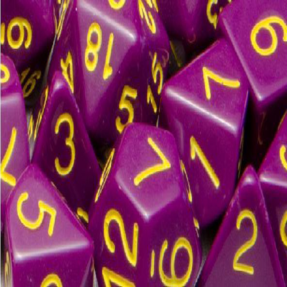 Role4Initiative Opaque Dark Purple with Gold Numbers 15ct Polyhedral Set