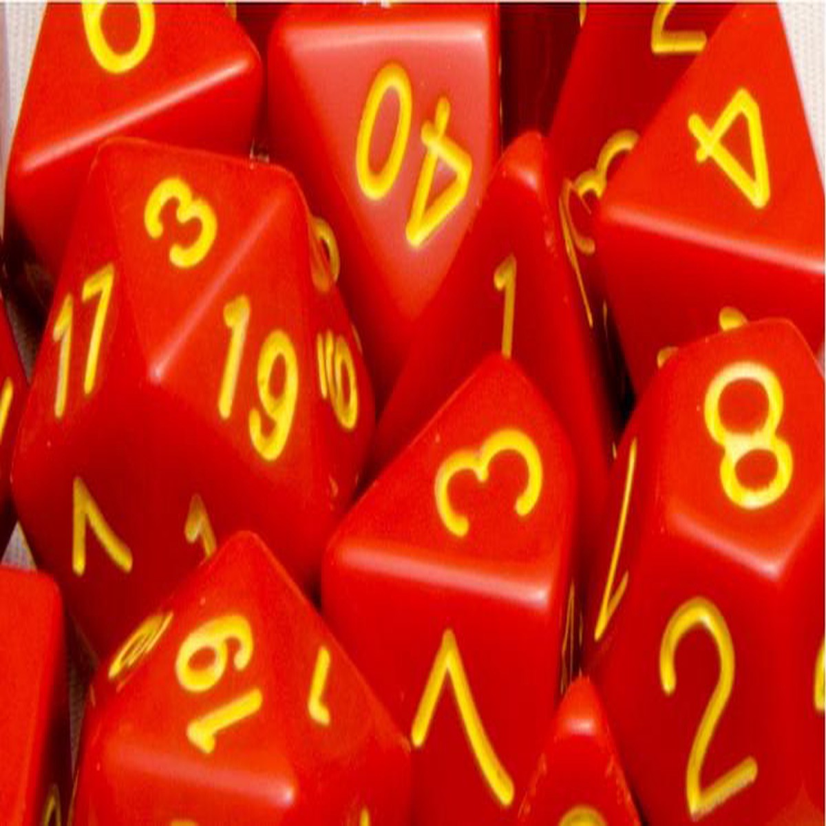 Role4Initiative Opaque Red with Gold Numbers 7ct Polyhedral Set