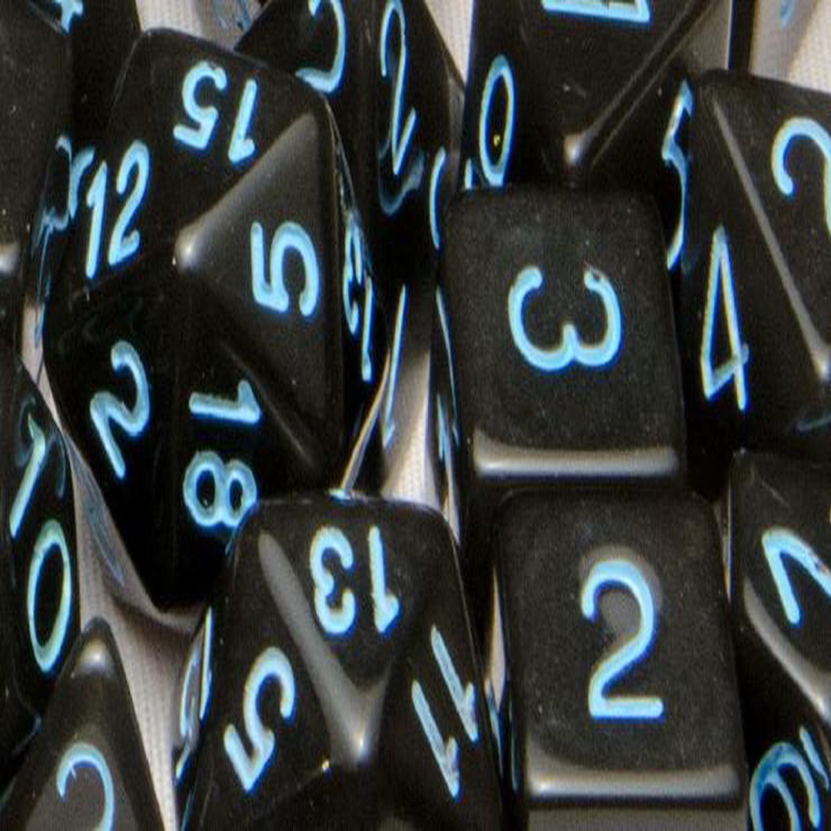 Role4Initiative Translucent Smoke with Light Blue Numbers 7ct Polyhedral Set
