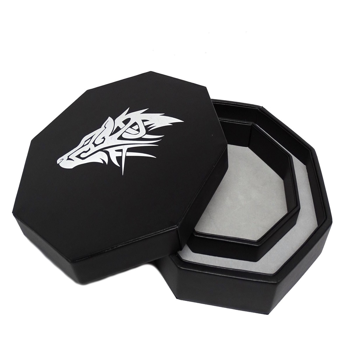 Easy Roller Wolf Dice Tray With Dice Staging Area and Lid
