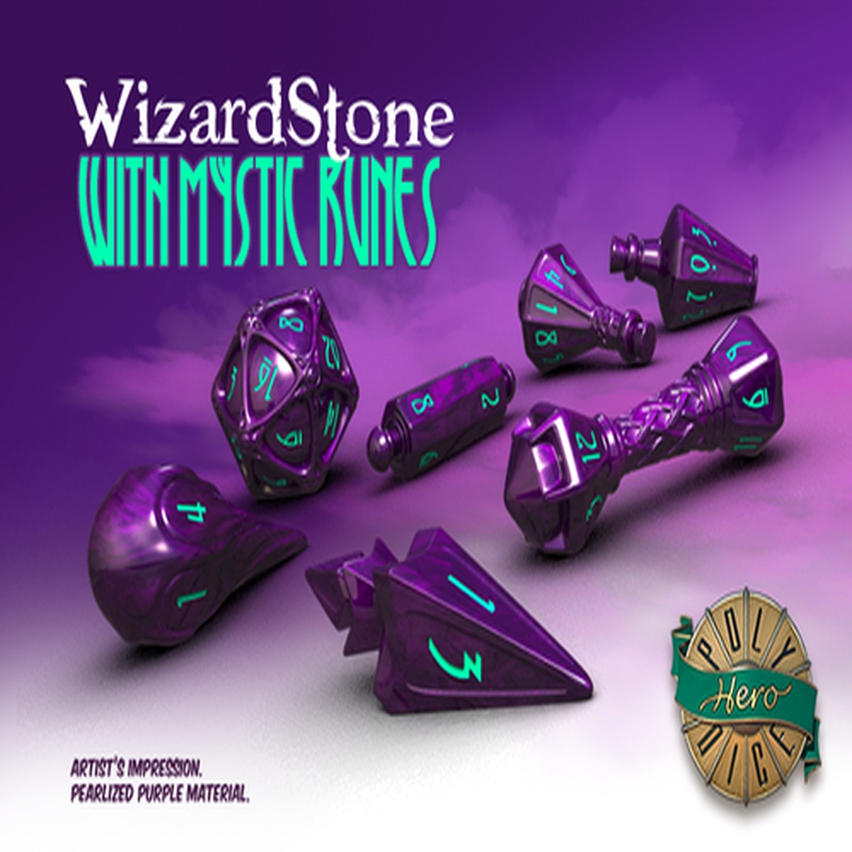 Polyhero 7ct Wizard Wizardstone Dice Set