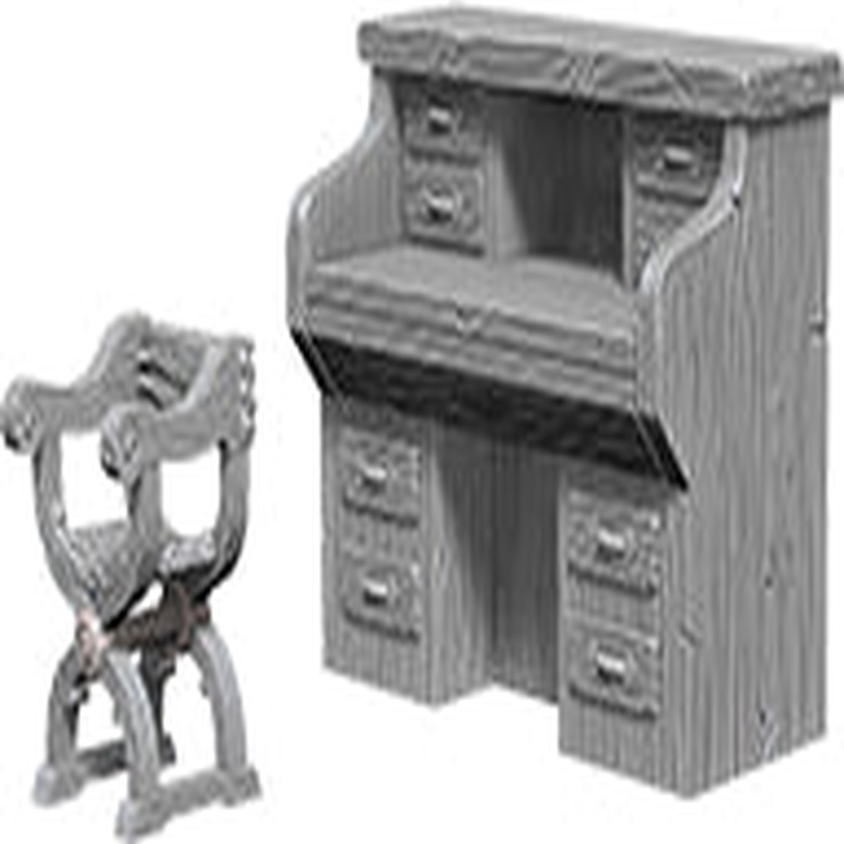 WizKids Deep Cuts Unpainted Miniatures: Desk & Chair