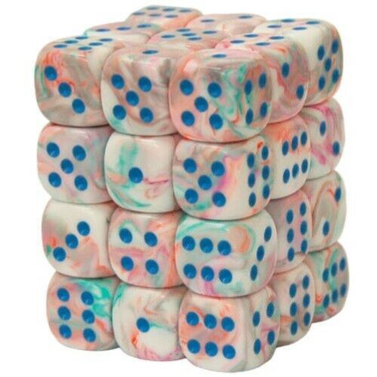 Chessex 12mm Festive Pop Art/Blue 36ct D6 Set (27944)