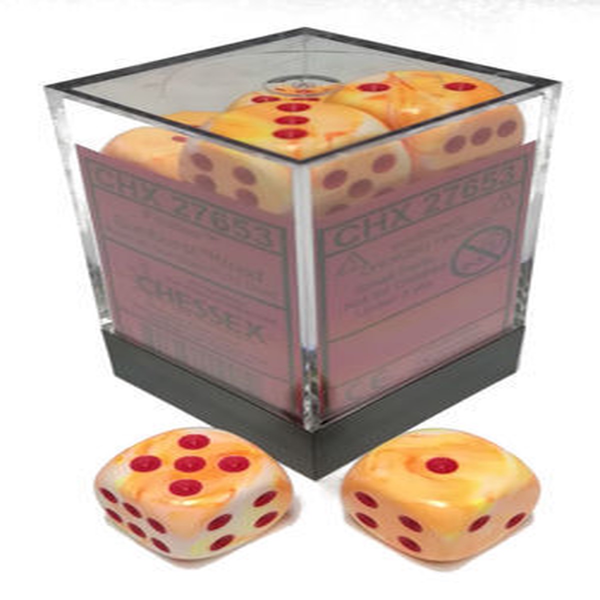 Chessex 16mm Festive Sunburst/Red 12ct D6 Set (27653)