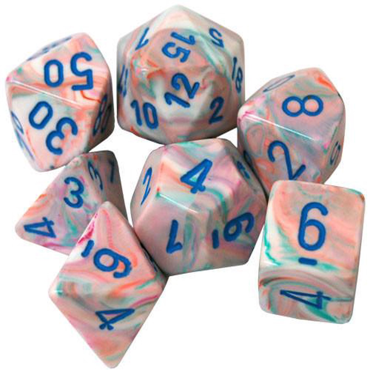 Chessex Festive Pop Art/Blue 7ct Polyhedral Set (27544)