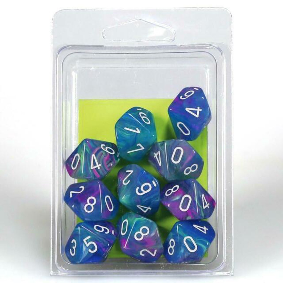 Chessex Festive Waterlily/White 10ct D10 Set (27346)