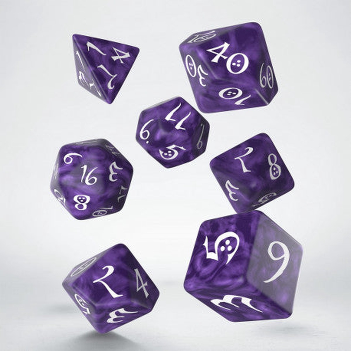 Q-Workshop Classic RPG Lavender/White 7ct Polyhedral Set