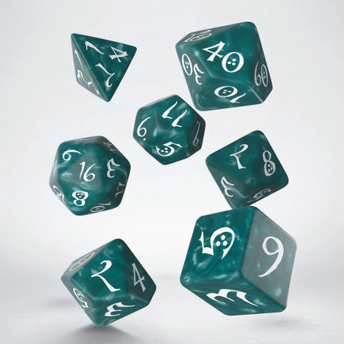 Q-Workshop Classic RPG Stormy/White 7ct Polyhedral Set