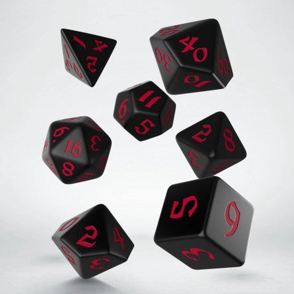 Q-Workshop Classic Runic Black/Red 7ct Polyhedral Set