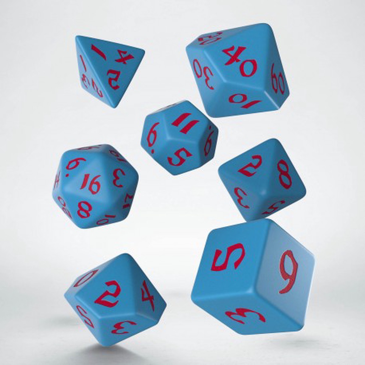 Q-Workshop Classic Runic Blue/Red 7ct Polyhedral Set