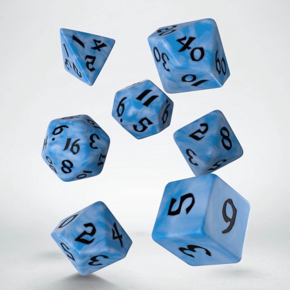 Q-Workshop Classic Runic Glacier/Black 7ct Polyhedral Set