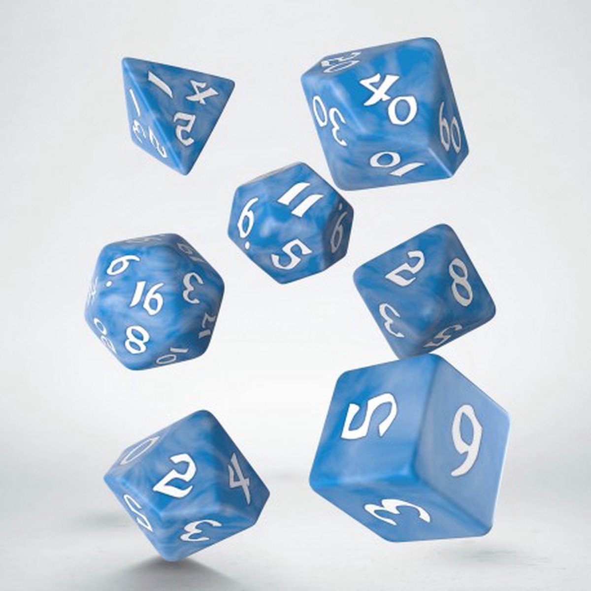 Q-Workshop Classic Runic Glacier/White 7ct Polyhedral Set