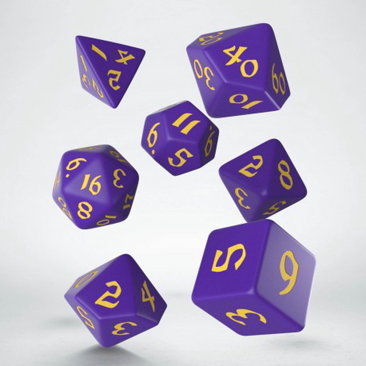 Q-Workshop Classic Runic Purple/Yellow 7ct Polyhedral Set