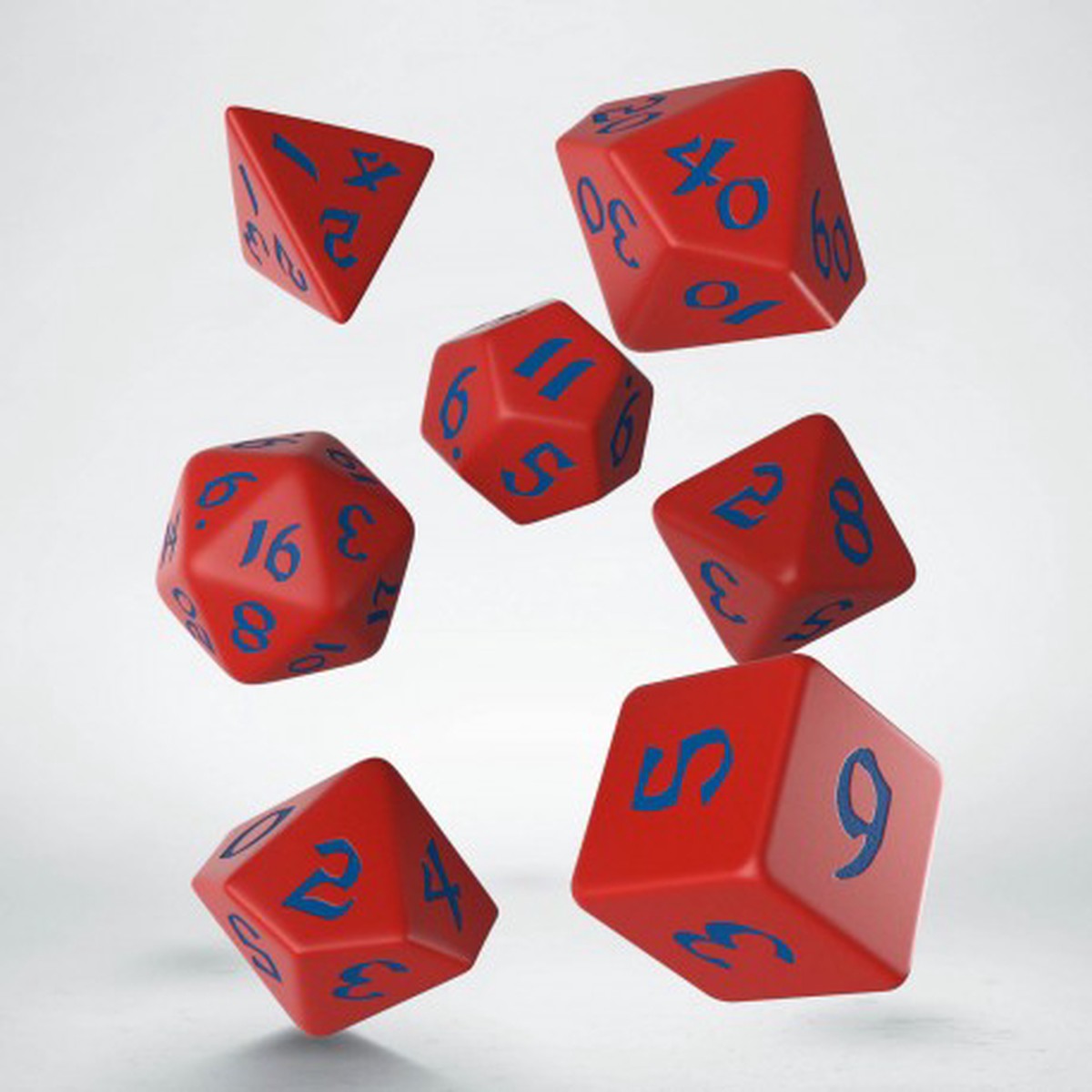 Q-Workshop Classic Runic Red/Blue 7ct Polyhedral Set