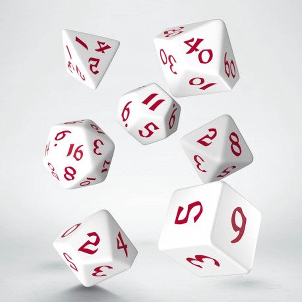 Q-Workshop Classic Runic White/Red 7ct Polyhedral Set