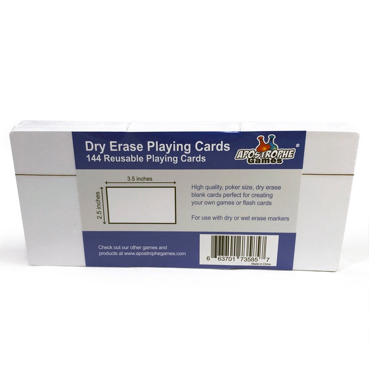 Blank Dry Erase Cards 2.5"x3.5" (144ct)