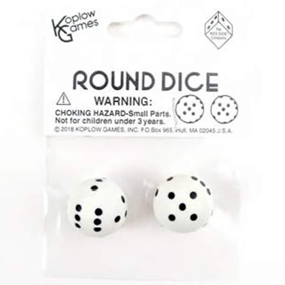 Koplow Round Dice Pair Opaque White