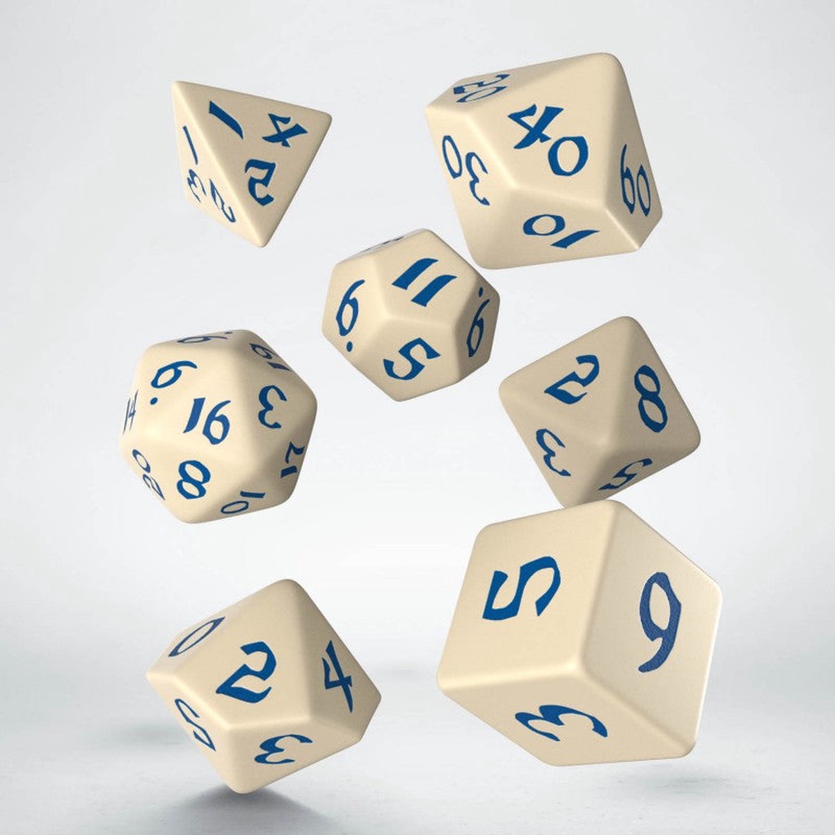 Q-Workshop Classic Runic Beige/Blue 7ct Polyhedral Set