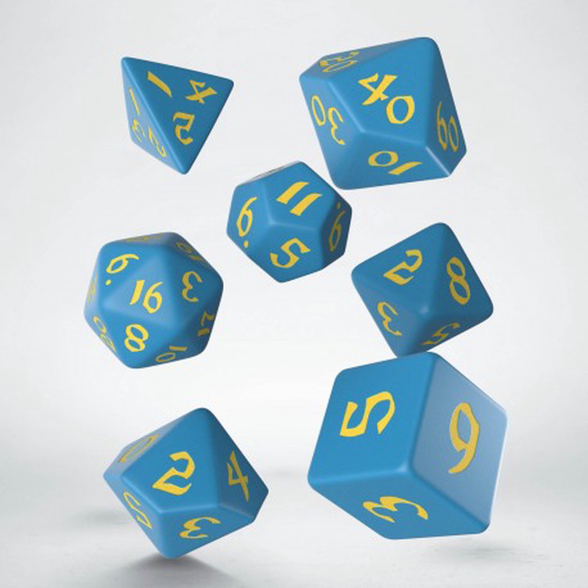 Q-Workshop Classic Runic Blue/Yellow 7ct Polyhedral Set